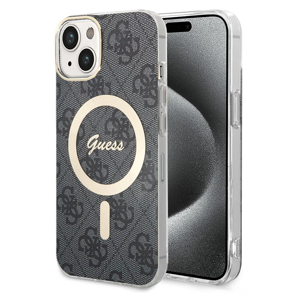 Custodia MagSafe per Apple iPhone 15 Plus, Guess, IML 4G, Nera — 2