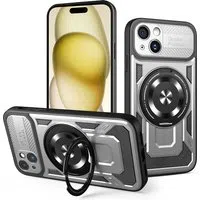 Custodia per Apple iPhone 15 Plus, Techsuit, RuggedCam, Grigio — 3