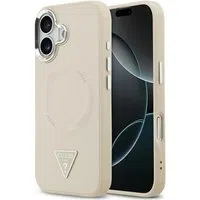 Custodia MagSafe per Apple iPhone 17, Guess, Logo Triangolo, Beige Argentato — 3