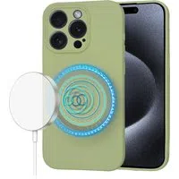 Custodia MagSafe per Apple iPhone 15 Pro, Techsuit, SoftFlex, Matcha — 3