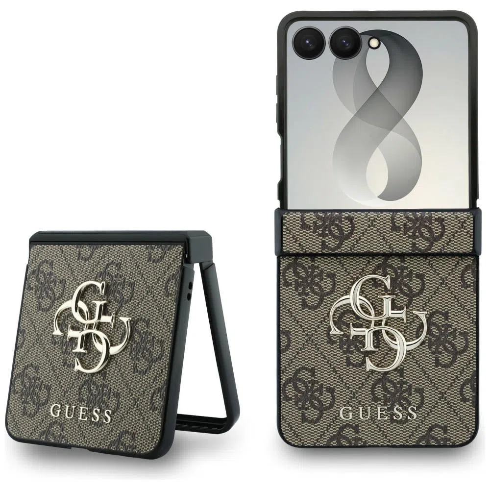 Custodia per Samsung Galaxy Z Flip8 F776, Guess, 4G Big Logo, Marrone — 2