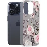 Custodia per Apple iPhone 15 Pro, Techsuit, Marble, Grigio — 3