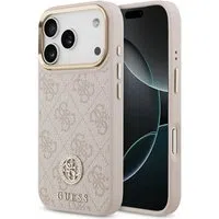 Custodia MagSafe per Apple iPhone 17 Pro, Guess, Logo Strass 4G, Rosa — 3