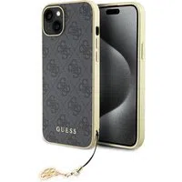 Custodia per Apple iPhone 15 Plus, Guess, 4G Charm, Grigio — 3