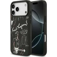 Custodia per Apple iPhone 17 Pro Max, Karl Lagerfeld, Logo con Motivo Granulato, Nera — 3