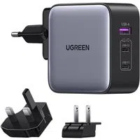 Caricabatterie di rete UGREEN CD296, 65W, 5A, 1 x USB-A - 2 x USB-C, Grigio — 3