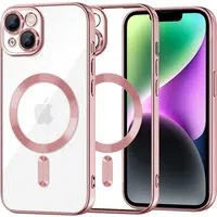 Custodia MagSafe per Apple iPhone 14, Techsuit, Luxury Crystal, Rosa — 3