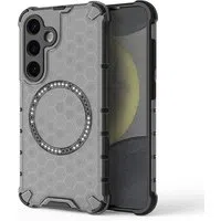 Custodia MagSafe per Samsung Galaxy S24 S921, Techsuit, HoneyComb Shield, Nera — 3