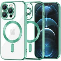 Custodia MagSafe per Apple iPhone 12 Pro Max, Techsuit, Luxury Crystal, Verde Chiaro — 3