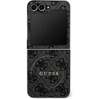 Custodia MagSafe per Samsung Galaxy Z Flip7 F766, Guess, Collezione 4G, Nera — 3