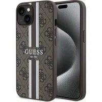 Custodia MagSafe per Apple iPhone 15, Guess, 4G Printed Stripes, Marrone — 3