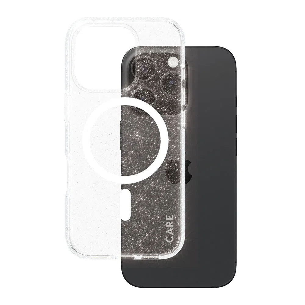 Custodia MagSafe per Apple iPhone 16 Pro, PanzerGlass, Care Urban Combat Star Lit, Trasparente Bianca — 2