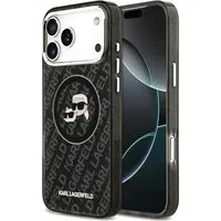 Custodia MagSafe per Apple iPhone 17 Pro Max, Karl Lagerfeld, Glitter Karl & Choupette Head, Nera — 3