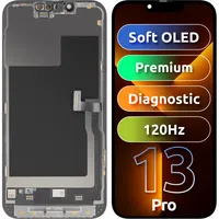 Display con Touchscreen MP compatibile con Apple iPhone 13 Pro, con Cornice, Versione Premium Soft OLED FHD 120Hz Diagnostico, Nero — 3