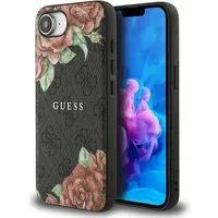 Custodia MagSafe per Apple iPhone 17e / 16e, Guess, 4G Flowers Print, Nera — 3