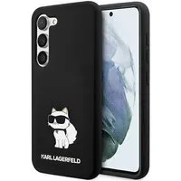 Custodia per Samsung Galaxy S24+ S926, Karl Lagerfeld, Silicone Choupette, Nera — 3