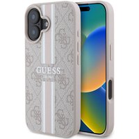 Custodia MagSafe per Apple iPhone 16 Plus, Guess, 4G Printed Stripes, Rosa