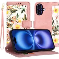 Custodia per Apple iPhone 16, Techsuit, FlipCraft, Rosa — 3