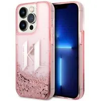 Custodia per Apple iPhone 14 Pro, Karl Lagerfeld, Glitter Liquid Big KL, Rosa — 3