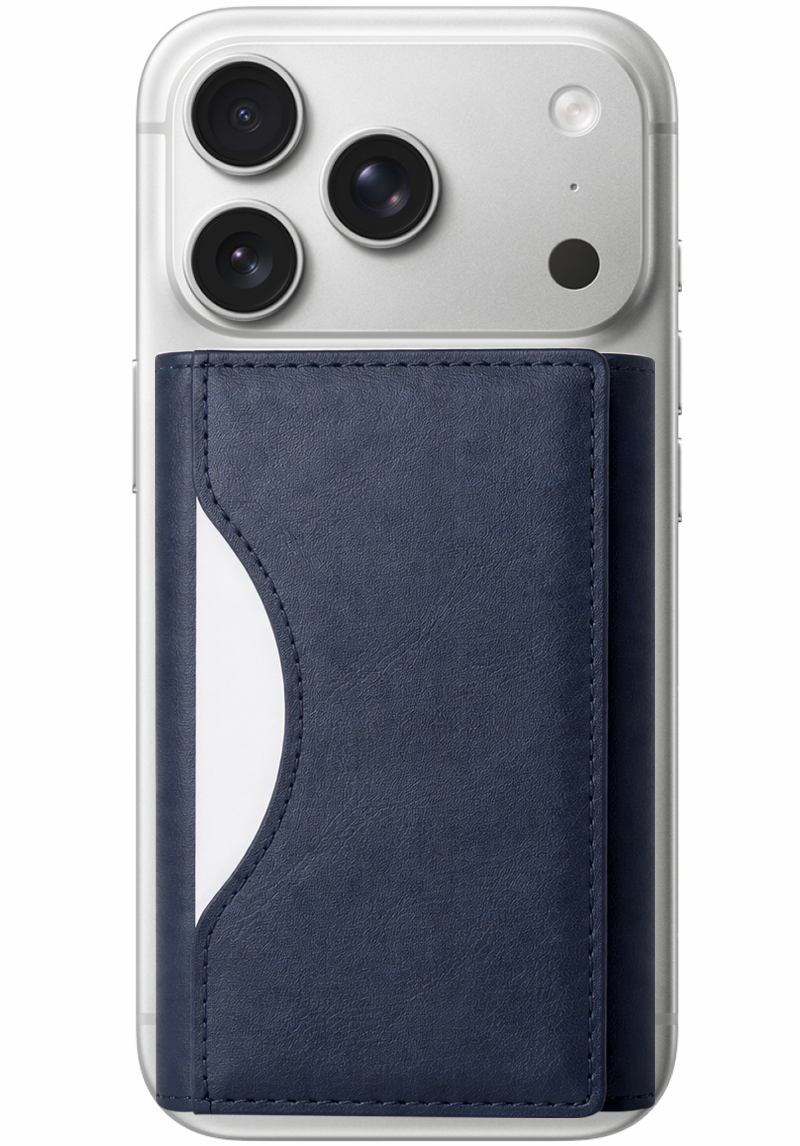 GSMnet Portafoglio MagSafe, OEM, Triple Wallet, Blu Navy