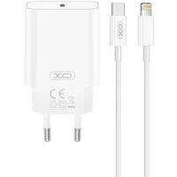 Caricatore da rete con cavo Lightning XO Design CE32, 20W, 3A, 1 x USB-C, Bianco — 3