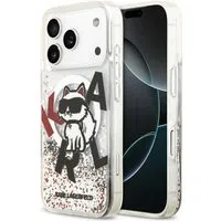 Custodia MagSafe per Apple iPhone 17 Pro, Karl Lagerfeld, Liquid Glitter Choupette Logo, Trasparente — 3