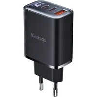 Caricabatterie Rete McDodo CH-2180 Display, 30W, 3A, 1 x USB-A - 2 x USB-C, Nero — 3