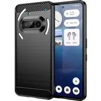 Custodia per Nothing Phone (3a), Techsuit, Carbonio, Nera — 3