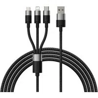 Cavo di Ricarica USB-A - Lightning / microUSB / USB-C Baseus StarSpeed 3in1, 20W, 1.2m, Nero CAXS000001 — 3
