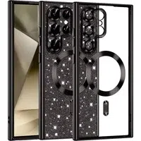 Custodia MagSafe per Samsung Galaxy S22 Ultra 5G S908, Techsuit, Luxury Glitter, Nera — 3