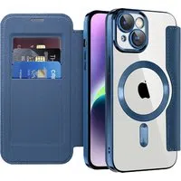 Custodia MagSafe per Apple iPhone 14 Plus, Techsuit, SmartMag Book, Blu — 3
