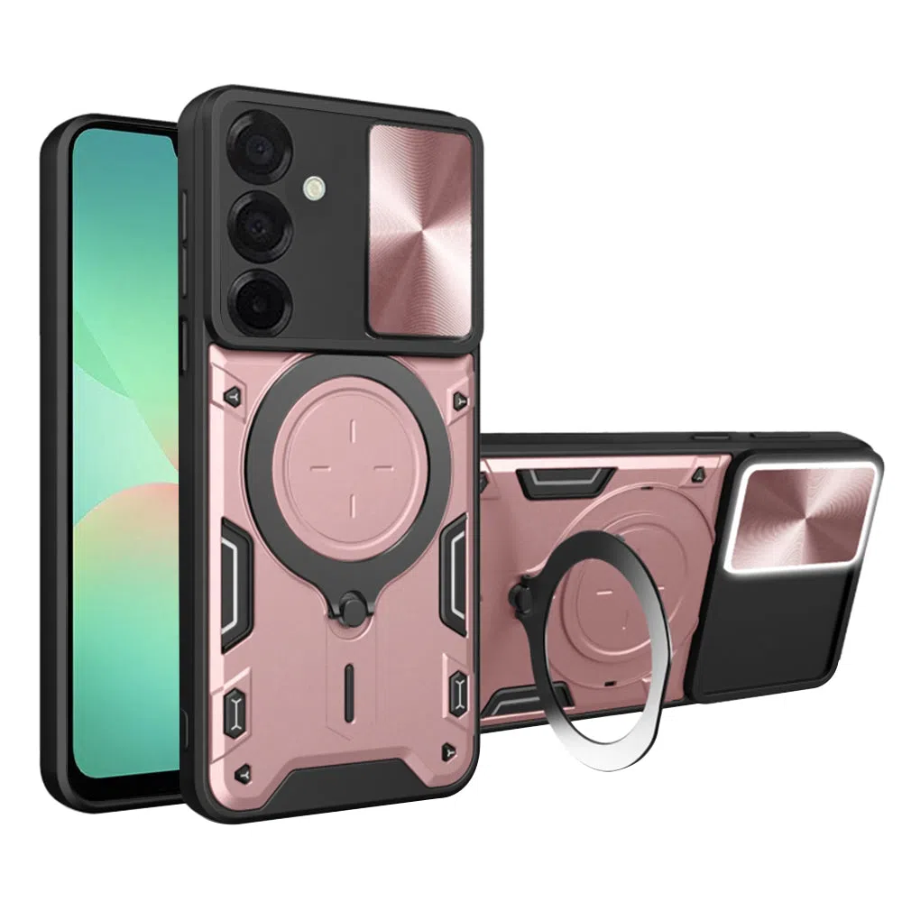 Custodia per Samsung Galaxy A26 A266, Techsuit, CamGuard Pro, Rosa Dorato — 2