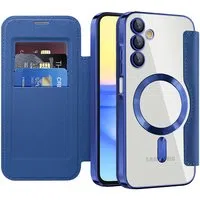 Custodia MagSafe per Samsung Galaxy A15 5G A156 / A15 A155, Techsuit, SmartMag Book, Blu — 3