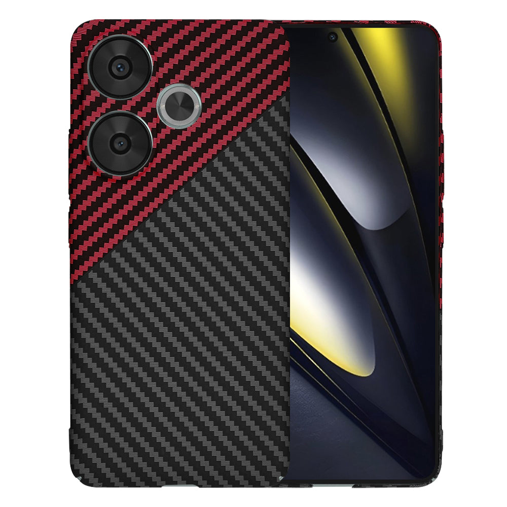 Techsuit Custodia per Xiaomi Poco F6, Techsuit, Carbonite FiberShell, Nero Rosso