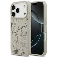Custodia per Apple iPhone 17 Pro, Karl Lagerfeld, Logo con Motivo Granulato, Grigio — 3
