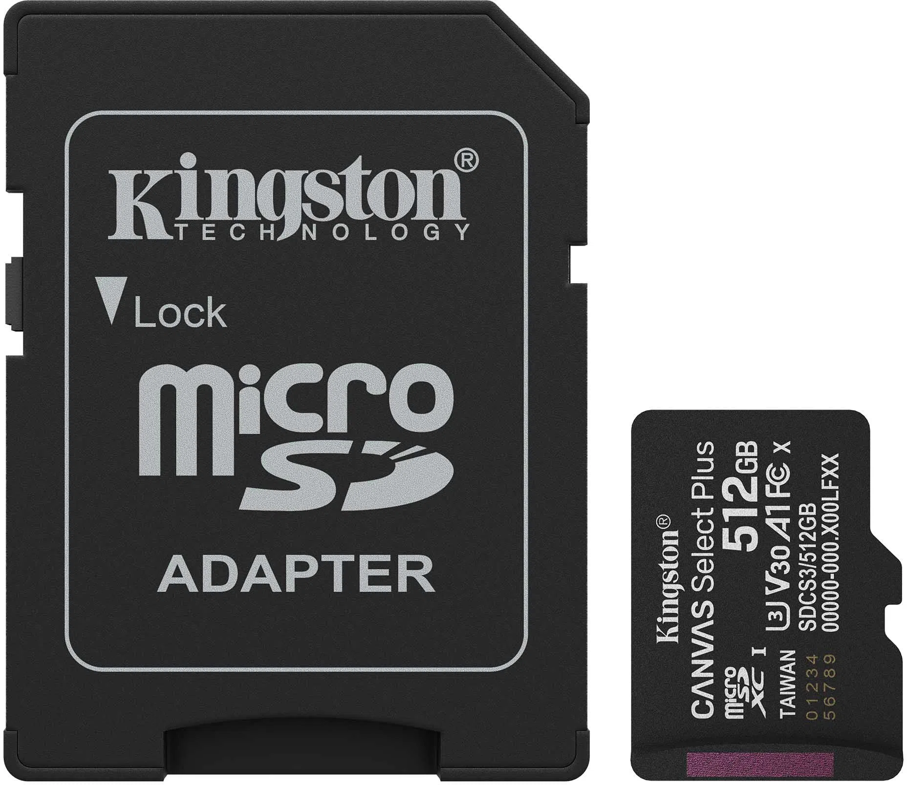 Scheda di Memoria microSDXC Kingston Canvas Select Plus Android A1, 512Gb, Classe 10 / UHS-1 U3, Con Adattatore SDCS3/512GB — 2