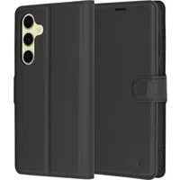 Custodia per Samsung Galaxy S24 FE S721, Techsuit, Leather Folio, Nera — 3
