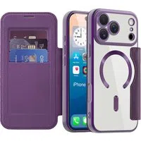 Custodia MagSafe per Apple iPhone 17 Pro, Techsuit, SmartMag Book, Viola — 3