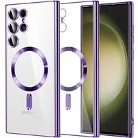 Custodia MagSafe per Samsung Galaxy S23 Ultra S918, Techsuit, Luxury Crystal, Viola Chiaro — 3