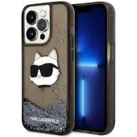 Custodia per Apple iPhone 14 Pro Max, Karl Lagerfeld, Glitter Choupette's Head, Nera — 3