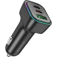 Caricabatterie Auto Borofone BZ28C Trophie, 60W, 3A, 1 x USB-A, 2 x USB-C, Nero — 3
