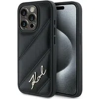 Custodia per Apple iPhone 14 Pro Max, Karl Lagerfeld, Diagonal Quilted Script, Nera — 3