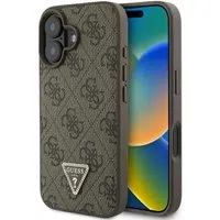 Custodia per Apple iPhone 16 Plus, Guess, 4G Triangle Strass, Marrone — 3