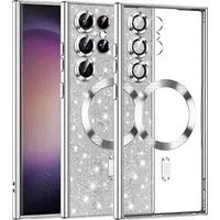 Custodia MagSafe per Samsung Galaxy S23 Ultra S918, Techsuit, Luxury Glitter, Argento