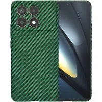 Custodia per Xiaomi Poco F6 Pro, Techsuit, Carbonite FiberShell, Verde — 3