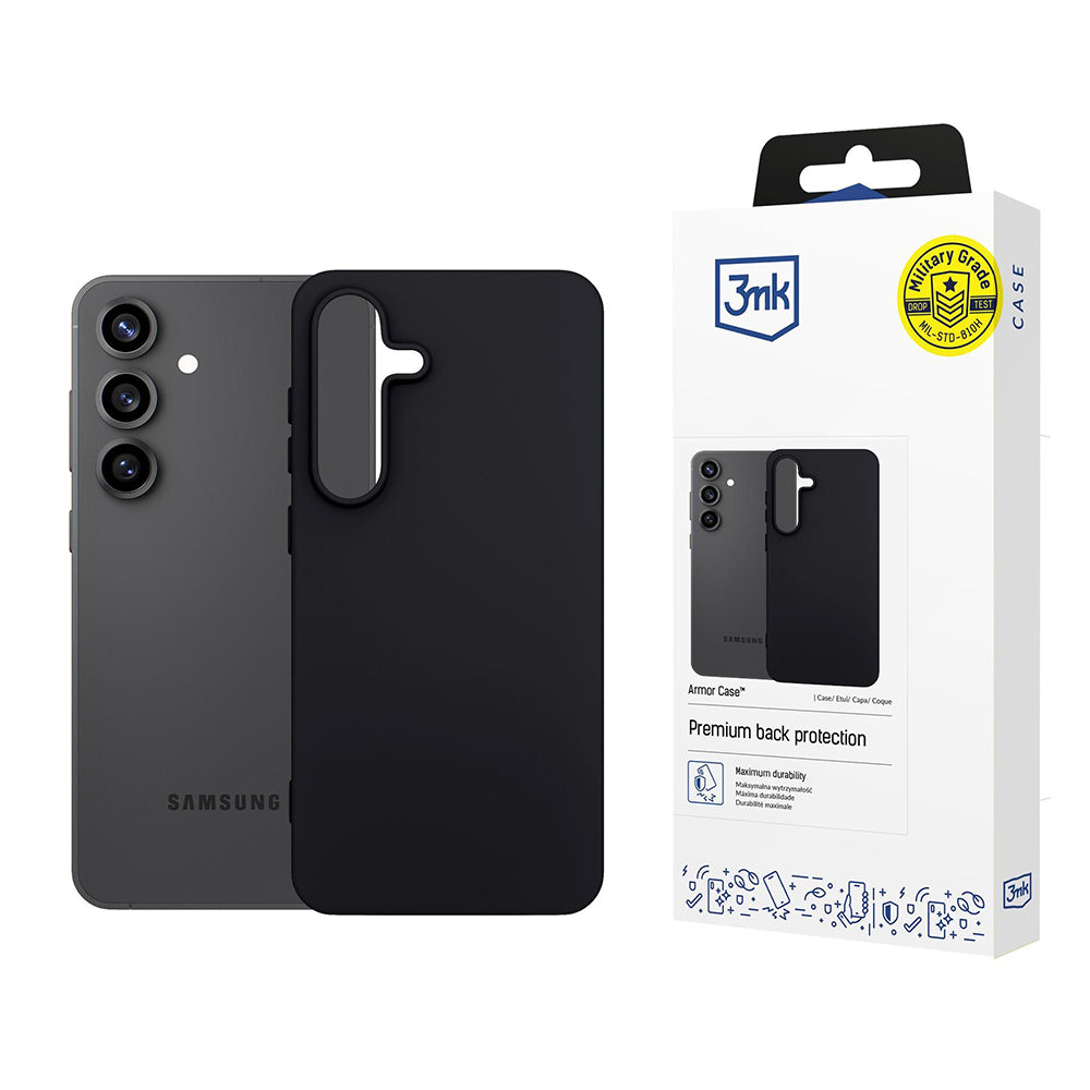 3MK Custodia per Samsung Galaxy S25 FE, 3MK, Nera Opaca