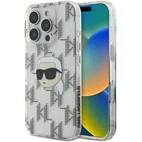 Custodia per Apple iPhone 16 Pro, Karl Lagerfeld, IML Luxury Electroplated Karl's Head, Trasparente — 3