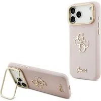 Custodia per Apple iPhone 17 Pro, Guess, Grained Big 4G Stand Camera, Rosa — 3