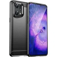 Custodia per Oppo Find X5 Pro, Techsuit, Carbonio, Nera — 3