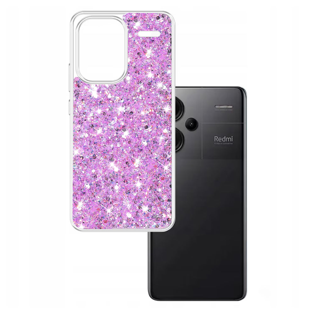 Custodia per Xiaomi Redmi Note 13 Pro+, Techsuit, Sparkly Glitter, Magenta